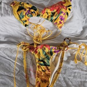 Zimmermann Yellow and Red Floral Bikini